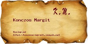 Konczos Margit névjegykártya